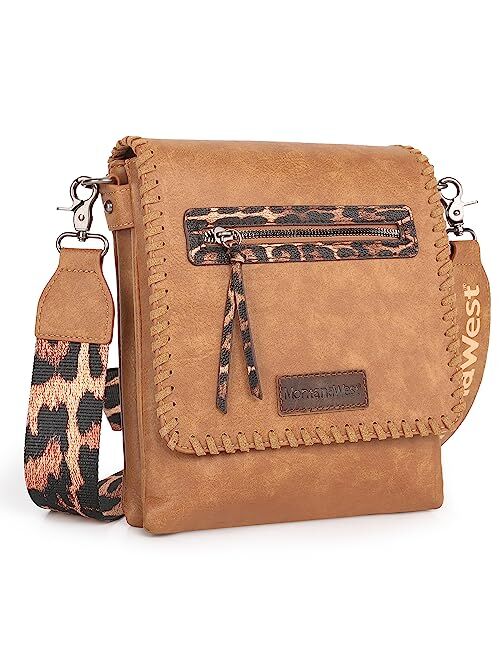 Montana West Crossbody Bag for Women Concealed Carry Messenger Handbag with Leopard Guitar Strap and Holster