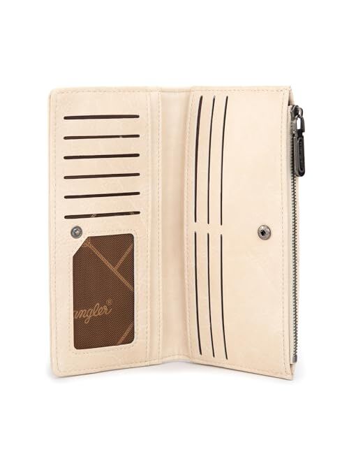 Montana West Wrangler Minimalist Wallet for Women Credit Card Wallet Ladies Travel Wallet Billeteras de Mujer Card Cases & Money Organizers with Smooth Zippers Coffee WG1