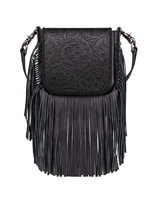 Montana West Crossbody Bag Western Purses for Women Genuine Leather Fringe Handbag Western Gifts for Women