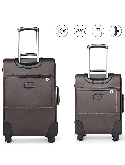 Montana West Western Tooling Luggage Embossed Vegan Leather Spinner Wheels Suitcase for Travel, Large Brown MBB-WRL-L1BR