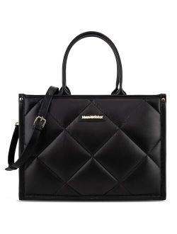 Puffy Tote Bag for Women Quilted Handbag Ladies Satchel