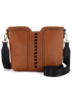 Crossbody bags for Women Cross Body Purses Small Shoulder Handbags with Wide Guitar Strap