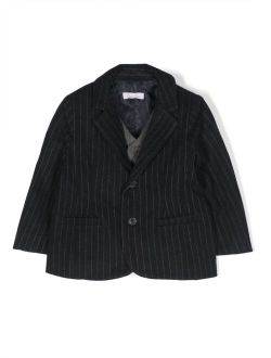 pinstripe-pattern single-breasted blazer