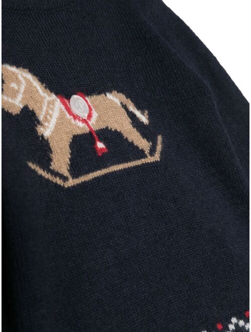Patachou horse-motif intarsia-knit jumper