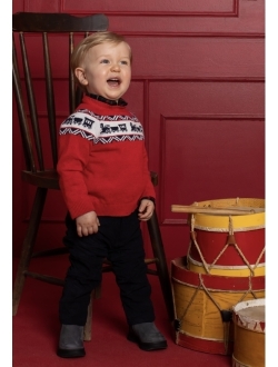 train-pattern knitted jumper