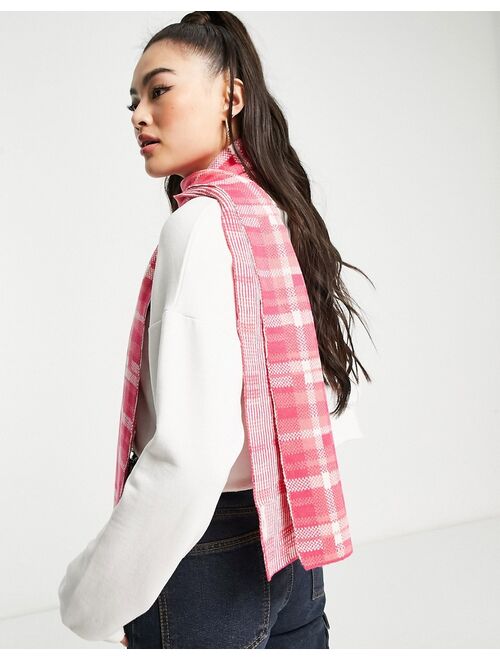 Threadbare Plus Fitness Threadbare scarf in pink check