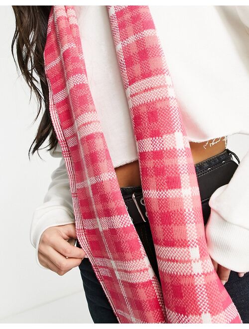 Threadbare Plus Fitness Threadbare scarf in pink check