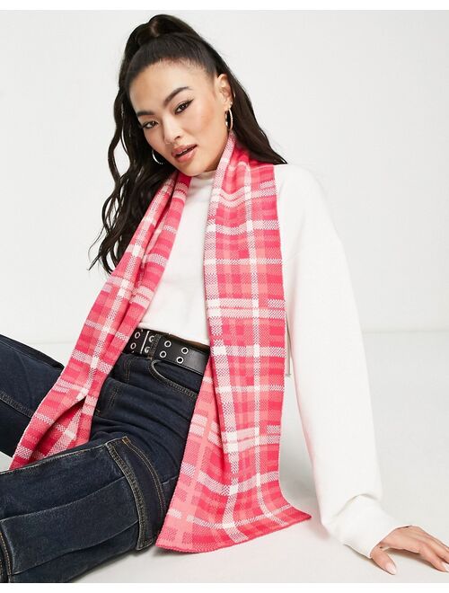 Threadbare Plus Fitness Threadbare scarf in pink check
