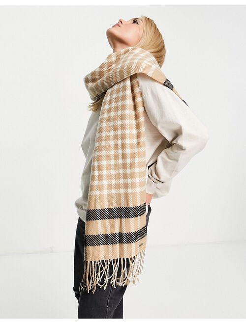 Lipsy checked scarf in camel