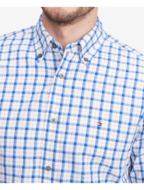 TOMMY HILFIGER Men's Flex Small Check Long-Sleeve Button-Down Shirt