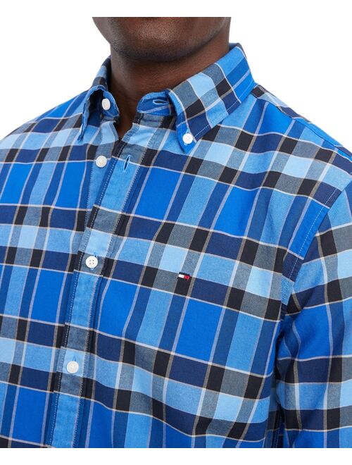 TOMMY HILFIGER Men's Regular-Fit Bold Check Button-Down Oxford Shirt