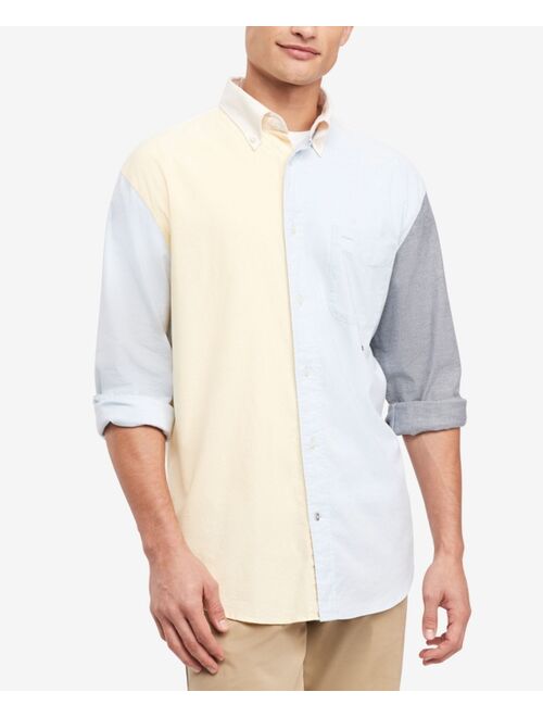TOMMY HILFIGER Men's Regular-Fit Colorblocked Oxford Shirt