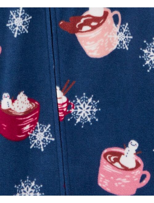 CARTER'S Toddler Girls 1-Piece Hot Cocoa-Print Fleece Footed Pajama