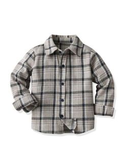 Shein Toddler Boys' Long Sleeve Plaid Shirt