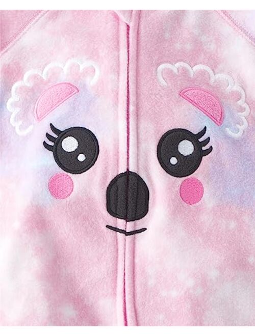 The Children's Place Baby Girls' and Toddler Fleece Zip-Front One Piece Footed Pajama