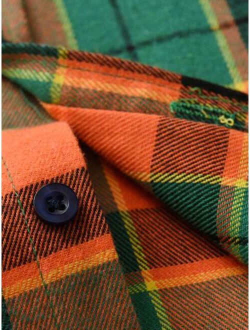 Shein Young Boy Plaid Button Up Shirt