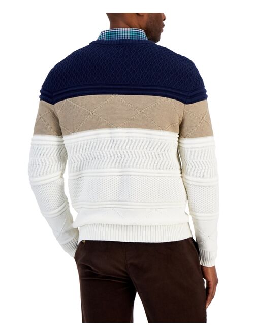 CLUB ROOM Men's Mixed Colorblock Sweater, Created for Macy's