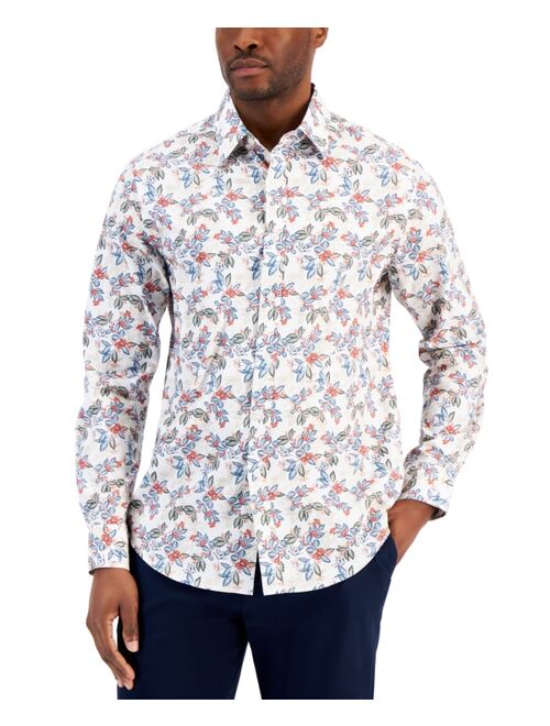 CLUB ROOM Men's Lance Regular-Fit Stretch Floral-Print Button-Down Shirt, Created for Macy's
