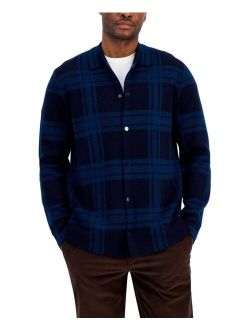 Men's Plaid Button-Up Sweater Shacket, Created for Macy's