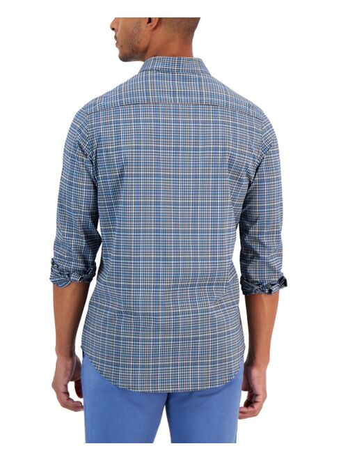 CLUB ROOM Men's Regular-Fit Usher Tech Plaid Woven Shirt, Created for Macy's