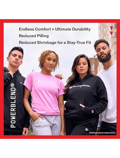 Champion Women's Hoodie, Powerblend, Fleece Hoodie for Women, Script (Plus Size Available)