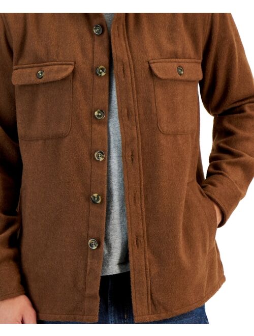 CLUB ROOM Men's Solid Button-Front Shirt-Jacket, Created for Macy's
