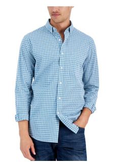 Men's Merk Stretch Long Sleeve Poplin Button-Down Shirt, Created for Macy's