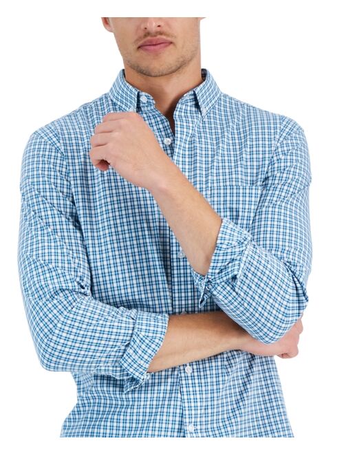 CLUB ROOM Men's Merk Stretch Long Sleeve Poplin Button-Down Shirt, Created for Macy's