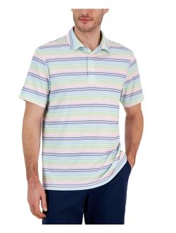 Men's Rainbow Stripe Short-Sleeve Tech Polo Shirt, Created for Macy's