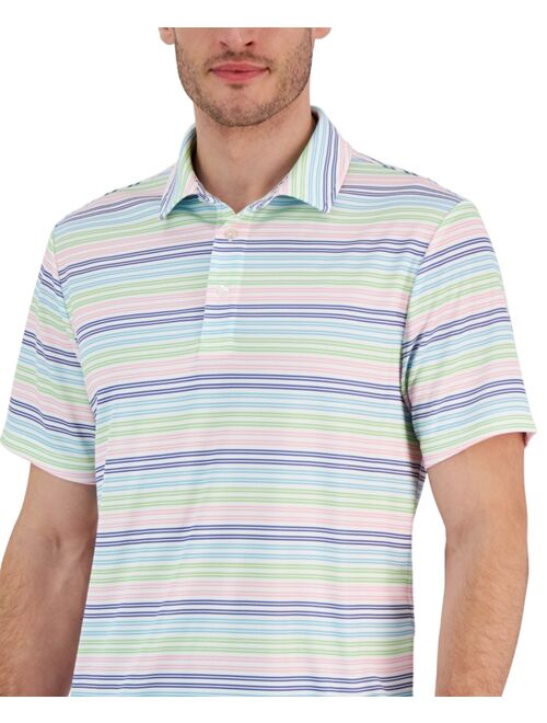 CLUB ROOM Men's Rainbow Stripe Short-Sleeve Tech Polo Shirt, Created for Macy's