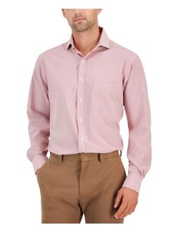 Men's Regular Fit Traveler Fine Stripe Dress Shirt, Created for Macy's