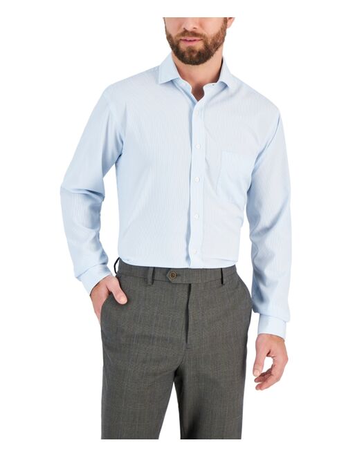 CLUB ROOM Men's Regular Fit Traveler Fine Stripe Dress Shirt, Created for Macy's