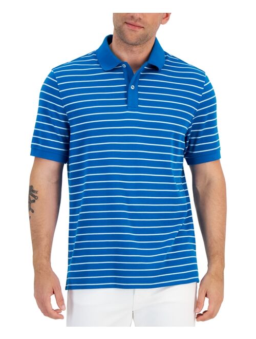 CLUB ROOM Men's Striped Interlock Polo Shirt, Created for Macy's