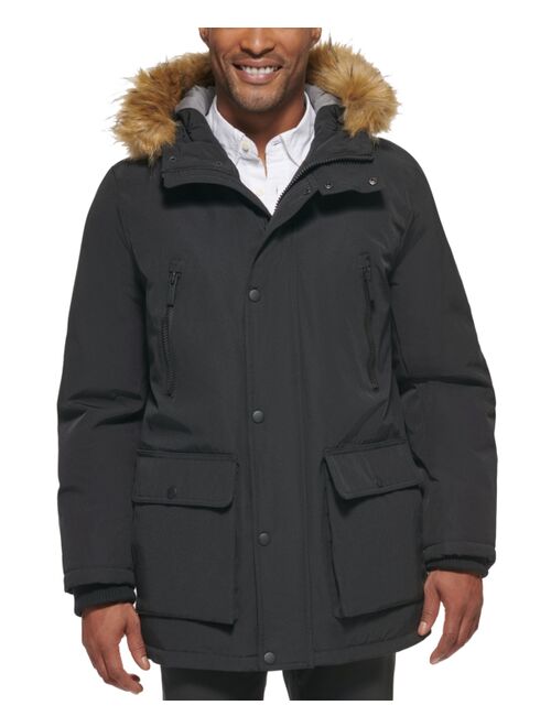 CLUB ROOM Men's Parka with a Faux Fur-Hood Jacket, Created for Macy's