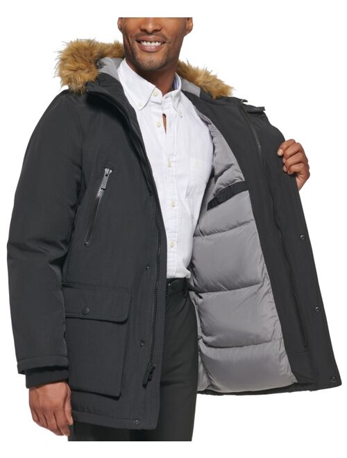 CLUB ROOM Men's Parka with a Faux Fur-Hood Jacket, Created for Macy's