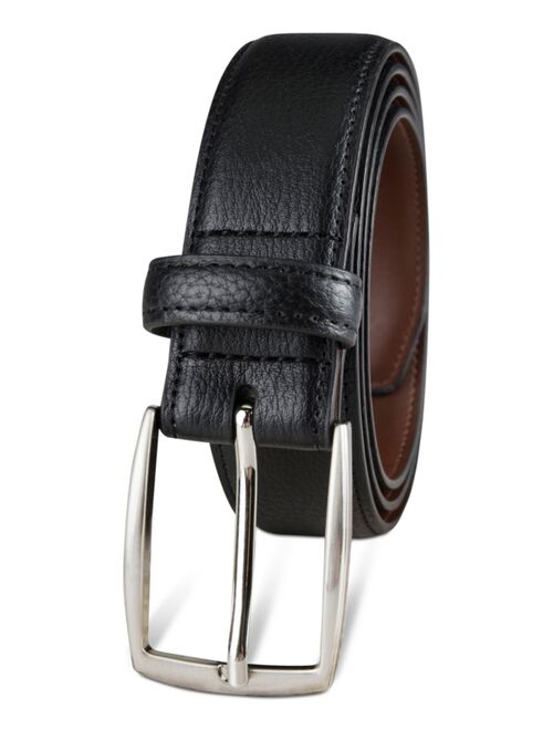 CLUB ROOM Men's Faux Leather Pebble Grain Stretch Belt, Created for Macy's