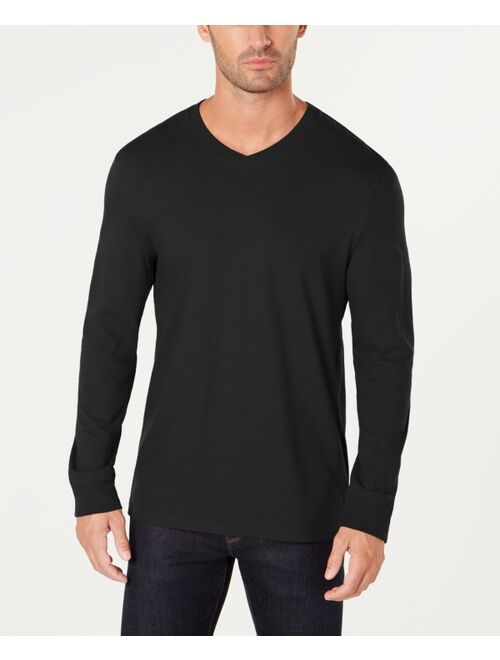 CLUB ROOM Men's V-Neck Long Sleeve T-Shirt, Created for Macy's