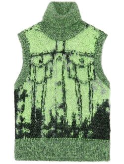 M-Sifnos patterned intarsia-knit vest