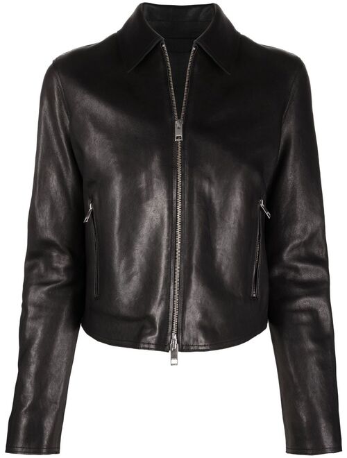 Diesel zip-fastening leather jacket