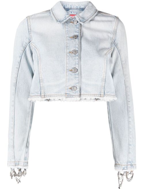 Diesel embellished cropped denim jacket