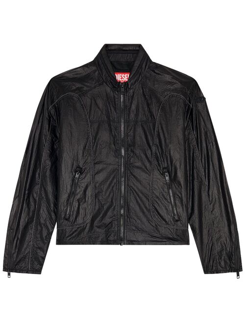 Diesel logo-patch zipped jacket
