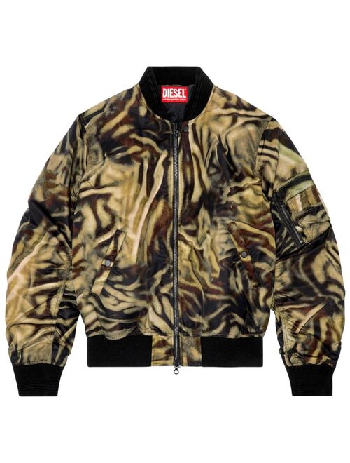 Diesel J-Dublee abstract-print bomber jacket