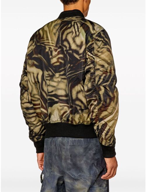 Diesel J-Dublee abstract-print bomber jacket