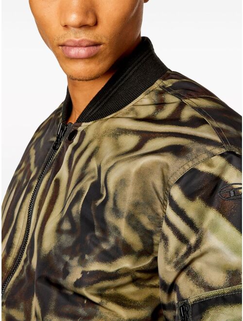 Diesel J-Dublee abstract-print bomber jacket