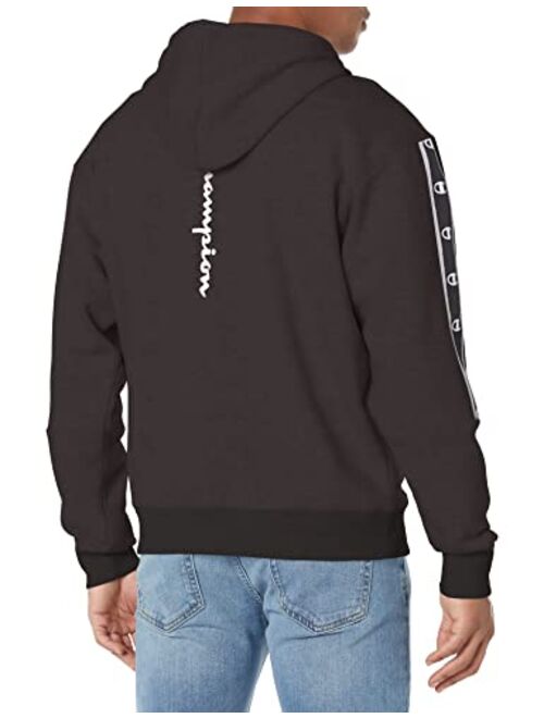 Champion Men's Widweight Hoodie With Taping, Midweight Fleece Hoodie for Men, Champion Hoodies for Men, Box & Vertical Script