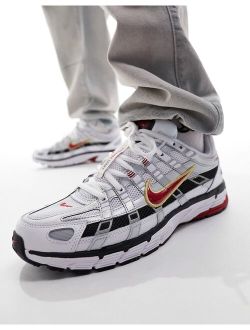 P-6000 sneakers in silver and red