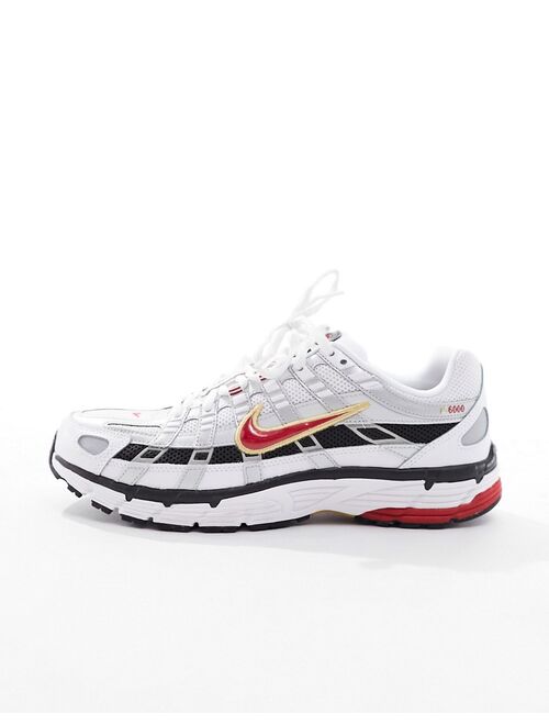 Nike P-6000 sneakers in silver and red