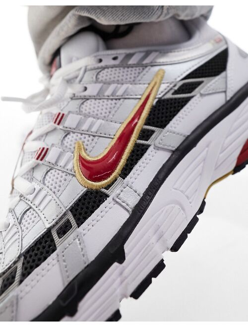 Nike P-6000 sneakers in silver and red
