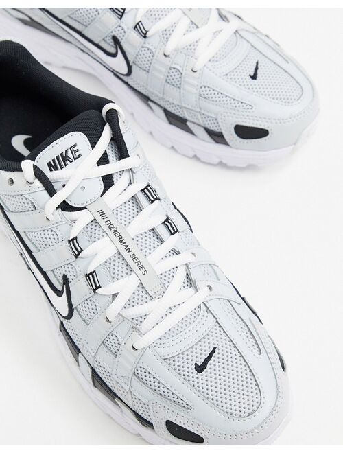 Nike P-6000 sneakers in silver and black