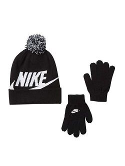 Kids Boy's Swoosh Pom Beanie Gloves Set (Little Kids/Big Kids)